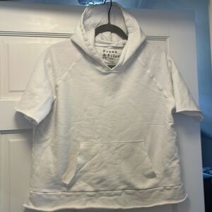 🍋Frank & Aileen Mel Short Sleeve Hoodie in white size Large